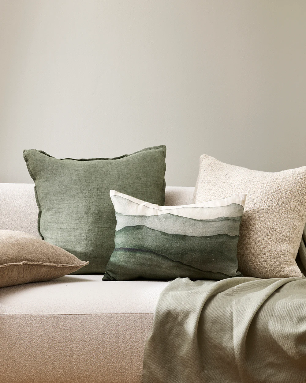 Cassia Moss Square Cushion - Image 3