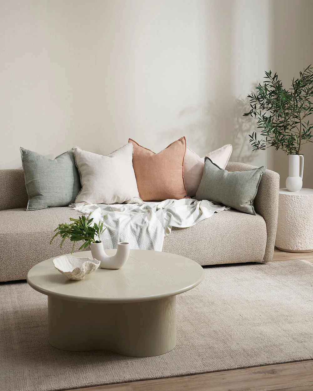 Cassia Toasted Coconut Square Cushion - Image 2