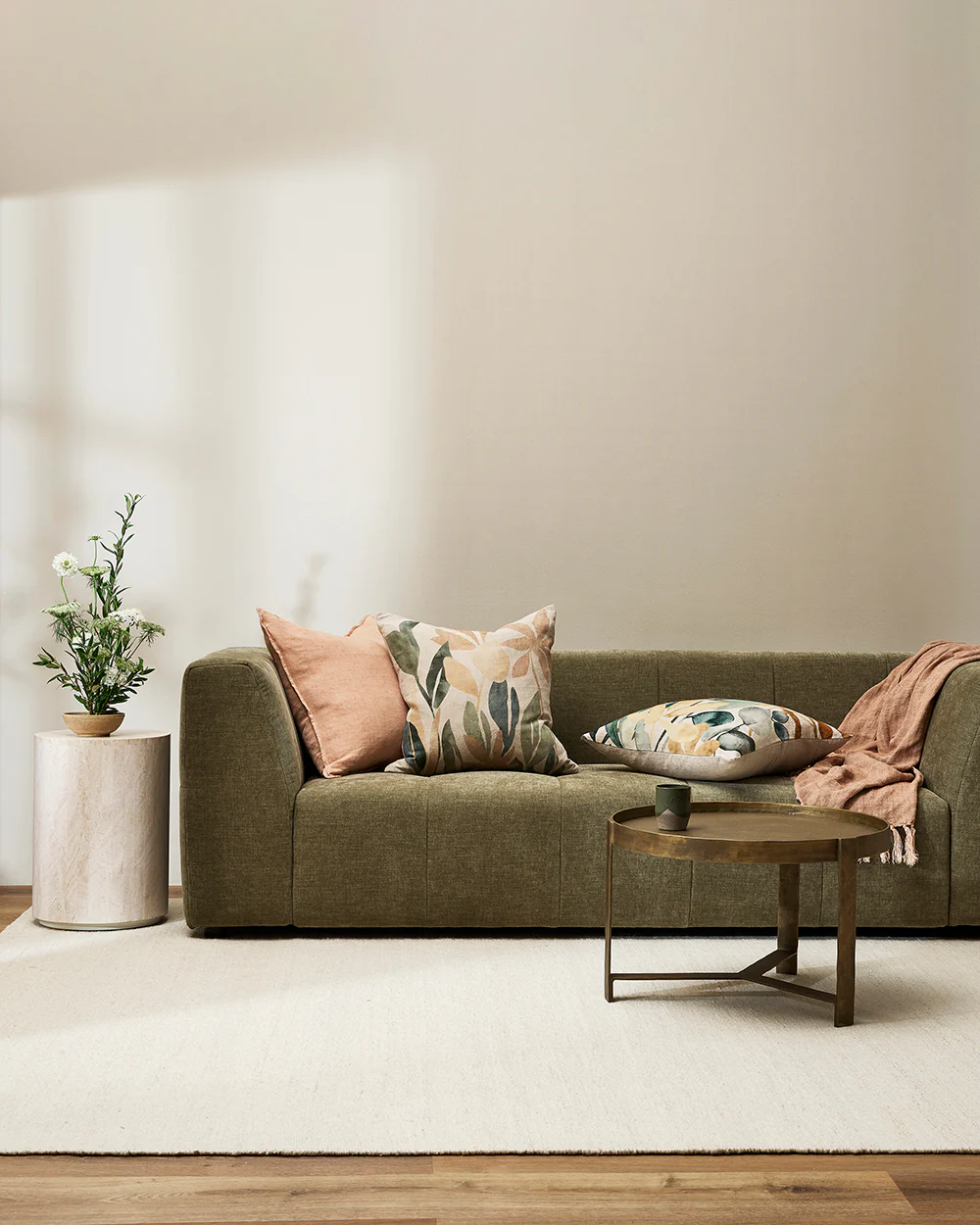 Cassia Toasted Coconut Square Cushion - Image 3