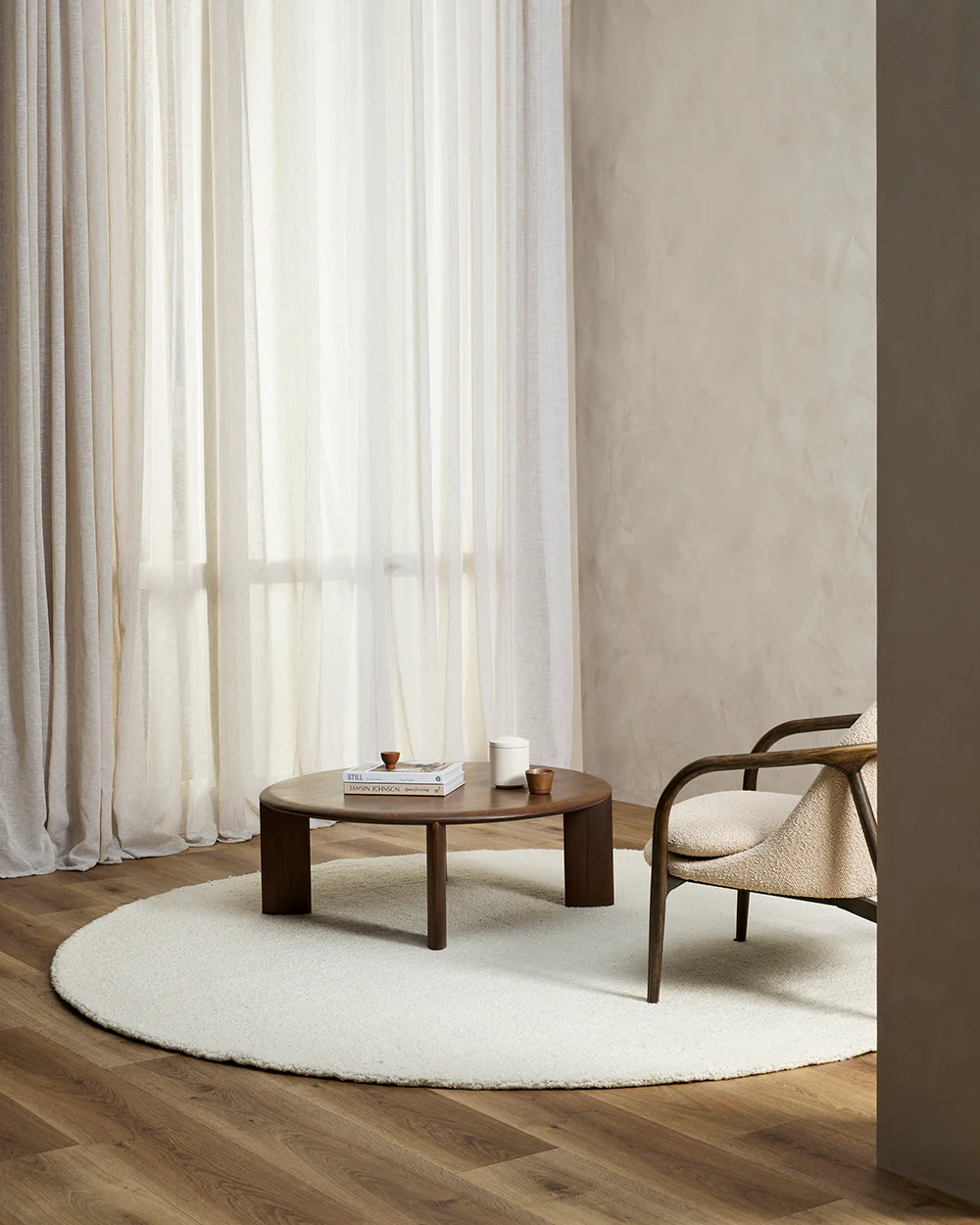 Dorset Natural White Round Floor Rug - Image 4