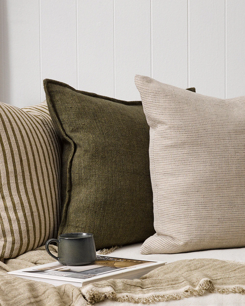 Flaxmill Winter Moss Cushion - Image 2