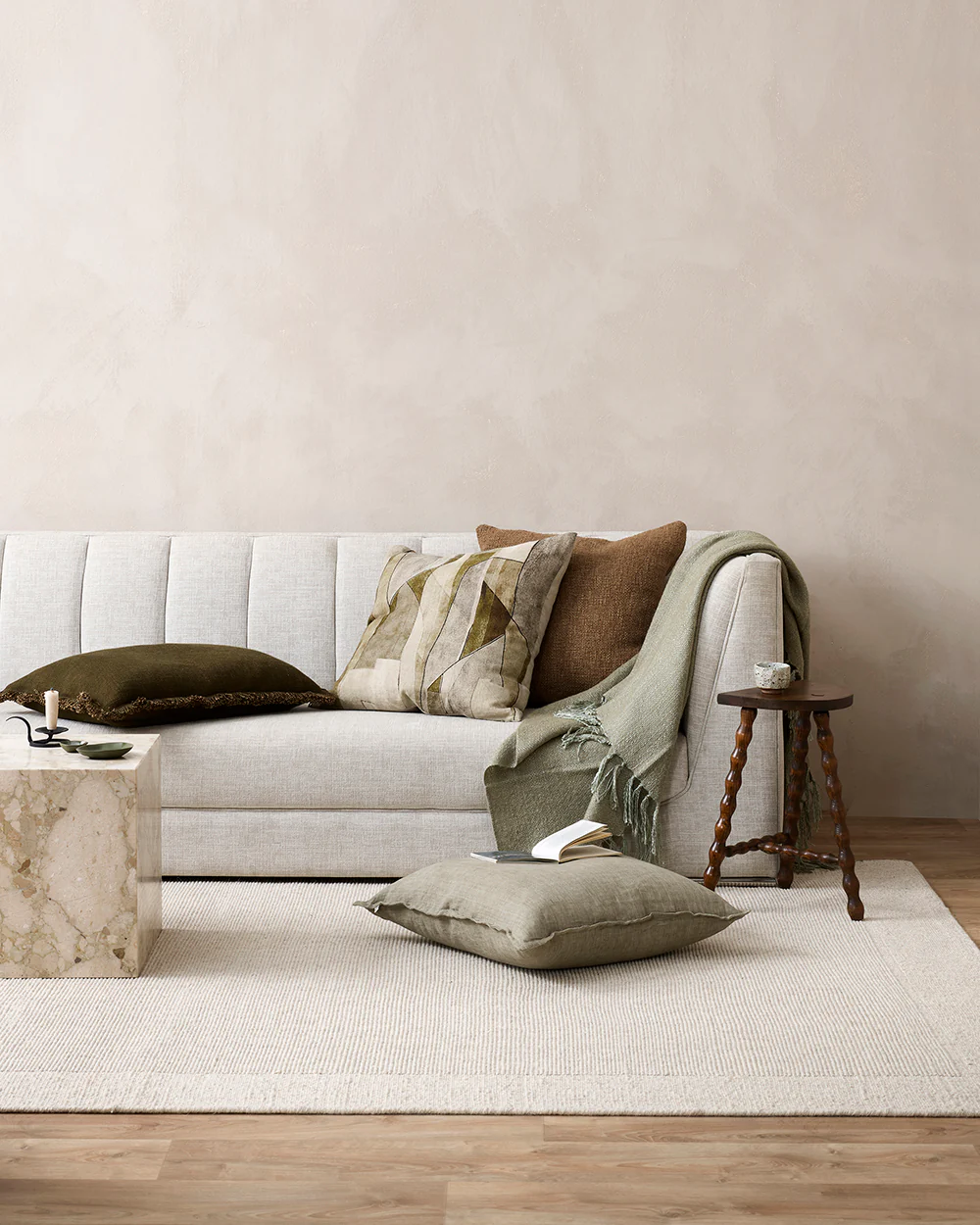 Grove Olive Square Cushion - Image 4