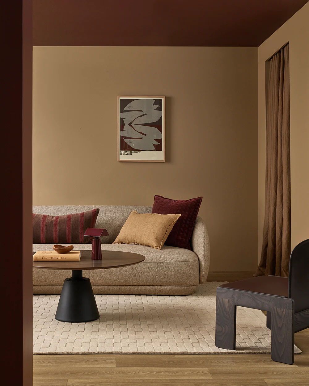 Huxley Chocolate/Cherry Cushion - Image 3