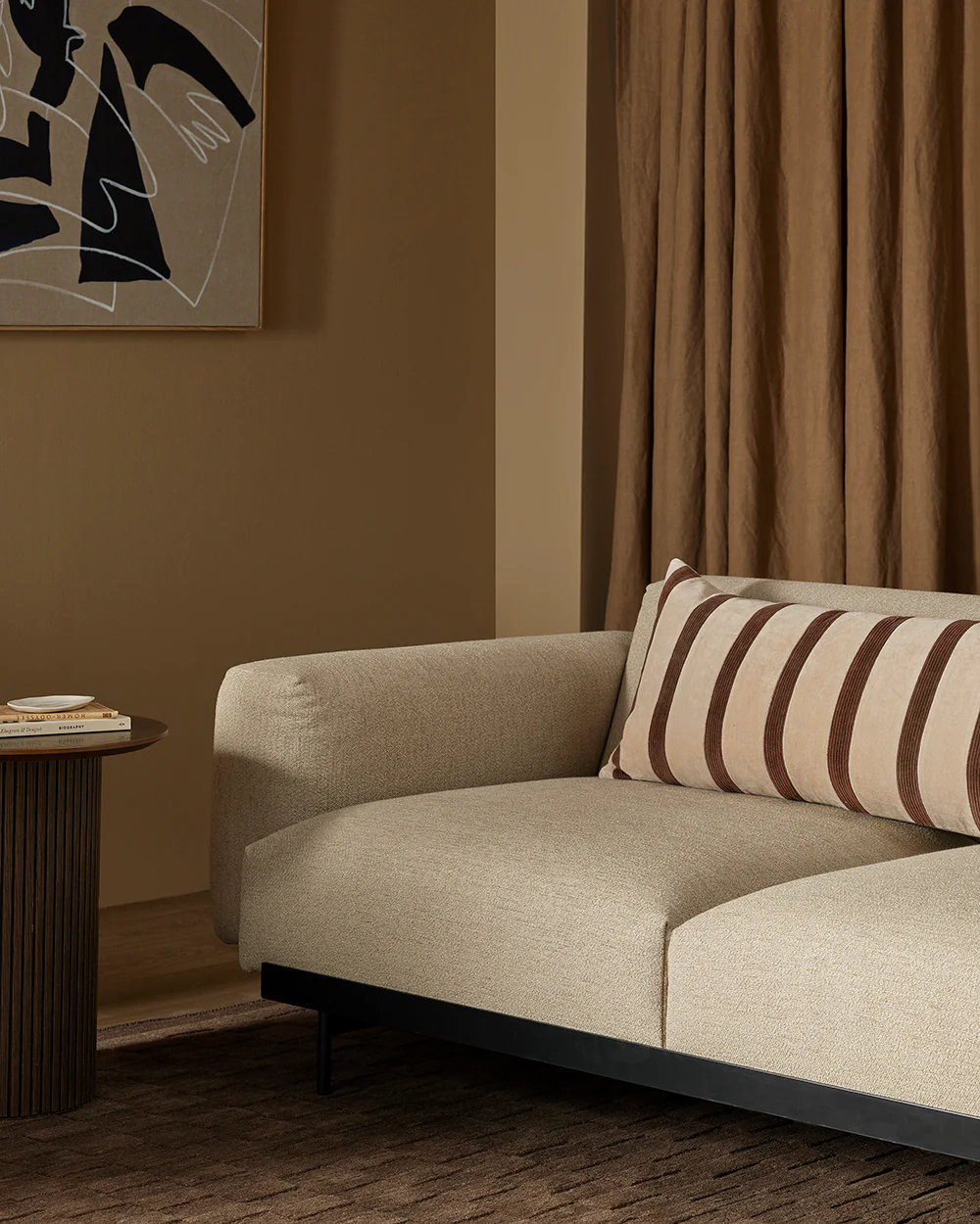 Huxley Natural/Chocolate Cushion - Image 4