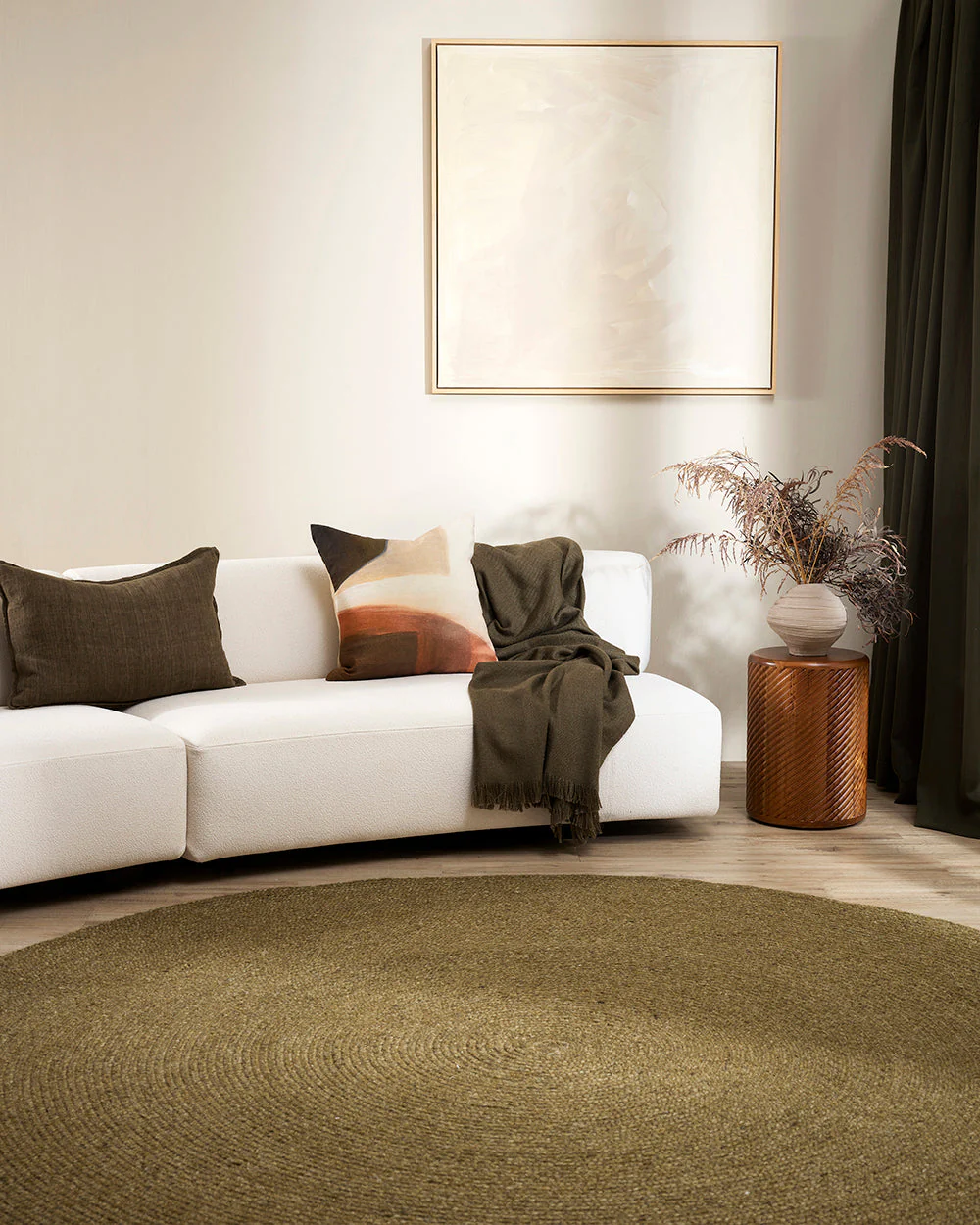 Tairua Moss Green Floor Rug - Image 3